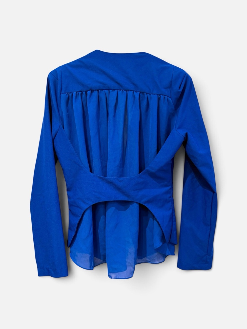 Sandro Paris Cobalt Blue Sheer Back Structured Blazer Size 38
